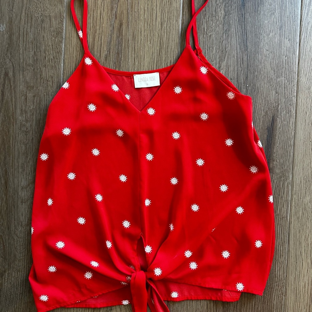 Lush Red Daisy Print Camisole